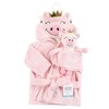 Hudson Baby Infant Girl Plush Bathrobe and Toy Set, Pig, One Size - 2 of 4