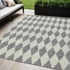 Gray And Ivory Geometric Washable Indoor Outdoor Area Rug - 2 of 4