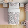Sweet Jojo Designs Girl Toddler Bedding Set Watercolor Floral Grey and Pink 5pc - 2 of 4