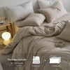 Striped Duvet Cover Set, 100 Washed Cotton, Linen - Like, Breathable, Durable, Soft, Tannish Linen Grey White Stripes, King 104x90 - 2 of 4