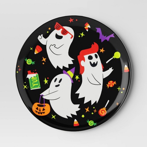 10 Halloween Melamine Ghost Dinner Plate Hyde Eek Boutique Skeleton Pattern Bpa free Dishwasher safe Target