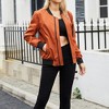 Womens Bomber Jacket Coat Fall Casual Long Sleeve Stand Collar Zip Up Lightweight Fashion Jackets Outfits with Pockets - 3 of 4