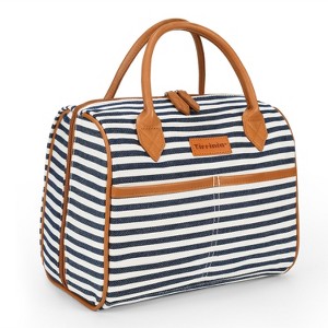Women's Fashionable Insulated Lunch Bag with Leather Handle, Kids  Leakproof Lunch Cooler Tote, Reusable Lunch Box - Tirrinia - 1 of 4