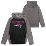 NFL New England Patriots Boys' Black/Gray Long Sleeve Hooded Sweatshirt