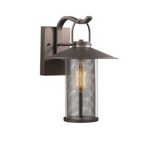 Chloe Lighting Elijah Industrial-Style 1 Light Rubbed Bronze Outdoor Wall Sconce 14" Tall - 1 of 4