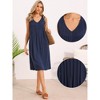 INSPIRE CHIC Women's Pleated Casual 2026 Sleeveless Swing V Neck Shift Midi Sundress - 2 of 4