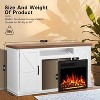 R.W.FLAME 48'' Electric Fireplace with Wood Mantel Storage,Pearl Freestanding Fireplace Mantel with Log Lockers & Remote Control, Adjustable Led Flame - 2 of 4