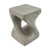 Twisted Spiral Patio End Tables, MGO Accent Table, Wood-Look Outdoor End Table for Patio or Indoor Use, Outdoor Side Table -Christopher Knight Home - 4 of 4