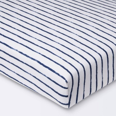 Blue stripe sale crib sheet