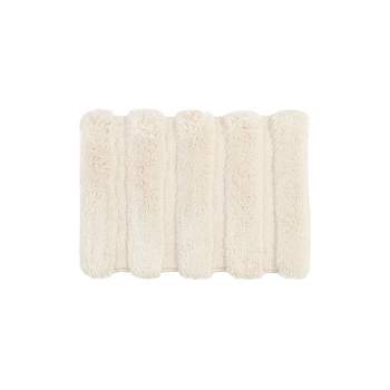 Tufted Pearl Channel Fade and Stain Resistant Solid Bath Rug