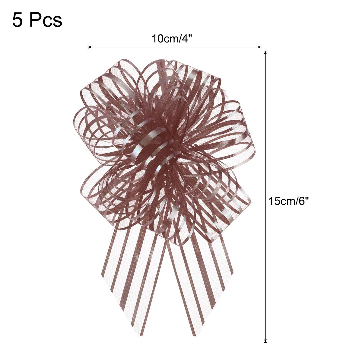 Unique Bargains Bright Metallic Gift Wrapping Large Pull Bow Ribbon for Wedding 5 Pcs - thumbnail 6