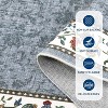 Acekool Floral Area Rug Machine Washable Pearl Velvet Low-Pile Non-Slip Carpet for Living Room Bedroom - 4 of 4
