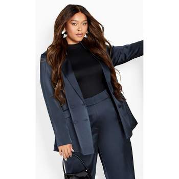 Women's Plus Size Rylie Jacket - steel blue | CITY CHIC