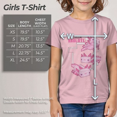 Minecraft Girl's Minecraft Axolotl T-Shirt - Light Pink - Large — фото 5