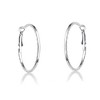 Elegant White Gold Plated Round Hoop Earrings with a Textured Rope Design for a Chic and Sophisticated Touch - 2 of 3