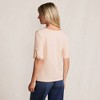 Lands' End Women's Elbow Sleeve Slub Lace Trim T-Shirt - 2 of 4