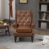 Sapphtopaz Accent Chair Wood Frame Lounge Armchair with Wood Legs Nailhead Decoration for Living Room, Bedroom, Office, Indoor - 3 of 4