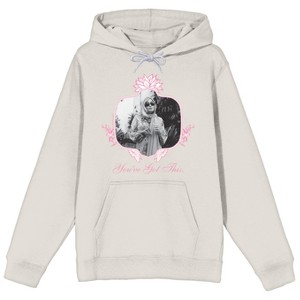 White Lotus Tanya McQuoid You've Got This Long Sleeve Sand Adult Hooded Sweatshirt - 1 of 2