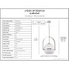 Urban Ambiance Luxury Mid-Century Modern Pendant 21.625''H x 16.125''W,  Brushed Nickel Finish,  Albuquerque Collection, UHP4341 - 3 of 4