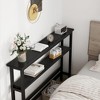 5.9" Narrow Sofa Table, 2 Tier Skinny Console Table with Adjustable Shelf, Slim Behind Couch Table - 4 of 4