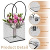 Unique Bargains Bouquet Bag with Handle for Birthday Christmas Mother's Day Wedding 6.3"x5.91"x6.69" Clear Black 10 Pcs - 3 of 4