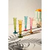 Wavy Trumpet Champagne Glasses 9"H, Set of Four Mixed Colors Handblown Recycled Glass by Kalalou - 2 of 3