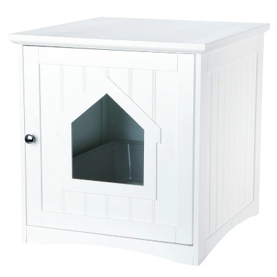 LunaLulinlk white Small Cat Litter Box Enclosure Hidden Litter Indoor Cat Furniture Pet Home Side Table