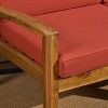 Grenada 5pc Acacia Sectional Sofa Set - Teak/Red - Christopher Knight Home: Weather-Resistant Outdoor Conversation Set with Coffee Table - 4 of 4