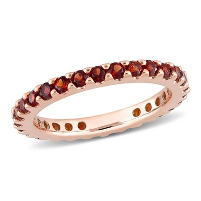 EVERLY JEWELRY | 10k Gold Gemstone Eternity Ring- Multiple Gemstone and Metal Color Options