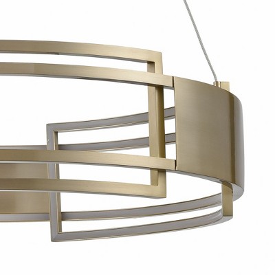Contemporary Bronze Aluminum LED Pendant Light, 24in