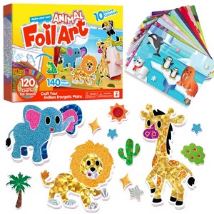 Joyfy Foil Art Kit for Kids, Unicorn/Animals/Dino Mess-Free Foil Foam Stickers, Art & Craft Supplies, Travel Toys, Birthday Gift for Boys Girls Age 4+ - 1 of 4