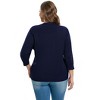 Clearlove Knit Cardigan for Plus Size  Women Open Front Button Lightweight Sweaters V Neck Loose 3/4 Sleeve Cardigans Outwear - 3 of 4
