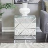 Glam Glass Geometric Cube Accent Table Silver - Olivia & May: Luxury End Table, No Assembly Required - 2 of 4