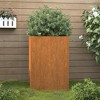 vidaXL Planter with Sturdy Steel Frame, Durable Cor-Ten Steel Construction, 20.5 x 18.9 x 29.5 Inches for Outdoor/Indoor Garden Decoration - 2 of 4