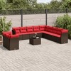 vidaXL 12 Piece Patio Sofa Set with Cushions Brown Poly Rattan - 2 of 4