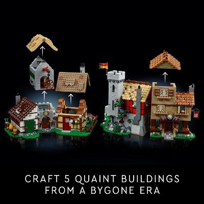 LEGO Icons Medieval Town Square Build and Display Set with Minifigures