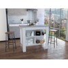 FONTOI Kitchen Island with Four Legs&Three Open Storage Shelves, Kitchen Table for Home, Brown&Onix, 40.5"*35.4"*27.5" - 2 of 4
