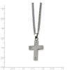 Black Bow Jewelry Titanium Brushed Cross Necklace 22 Inch - 2 of 4