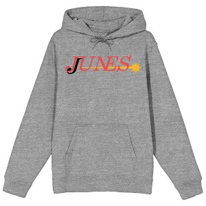 Persona 4 Junes Logo Long Sleeve Athletic Heather Adult Hooded Sweatshirt - 1 of 3