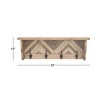 Wood 1 Shelf and 4 Hangers Wall Hook Brown - Olivia & May: Vintage Style, Keyhole Back, No Assembly Required - 3 of 4