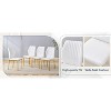 MAYEERTY Luxury Simple Dining Chairs Set of 4 - White PU, Gold Legs, Vertical Stripe Back - 4 of 4