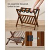 Solid Wood Foldable Luggage Rack, No Assembly Required Suitcase Stand with Storage Shelf, Sturdy & Space-Saving, Natural Wood - 3 of 4