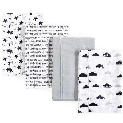 Image of Hudson Baby Infant Cotton Flannel Burp Cloths 4pk, Moon And Back, One Size
