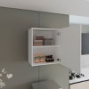 GlasFlength Kitchen Storage 1 Door Kitchen Wall Cabinet Internal Shelves Cabinet Storage Cupboard for Kitchen, White, 13.1"*19.7"*23.6" - 3 of 4