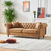 83" Chesterfield 3 Seater Sofa,Classic Rolled Arm Couch with Stain Resistant Tech Fabric & Button Tufting for Living Room-Baofuwish - 2 of 4