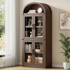 Arched Bookcase with Doors Modern 6-Tier Bookshelf with Storage Wooden Display Cabinet Farmhouse Storage Shelves - 4 of 4