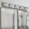 Modern 5-Light Matte Black LED Vanity Light with Crystal Glass Shades - 2 of 4