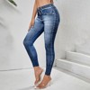 Clearlove Women's Denim Print Fake Jeans Leggings Skinny Tight Yoga Pants - 2 of 4