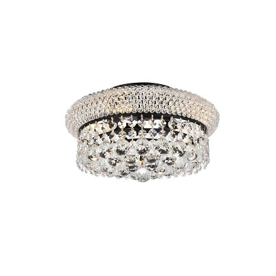 Primo 12-Inch Black and Crystal Flush Mount Light Fixture