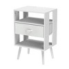 LIVAREEmlen 2 Pack Modern Nightstand with Charging Station, Bedside Tables with LED Light and 1 Fabric Drawer - 2 of 4